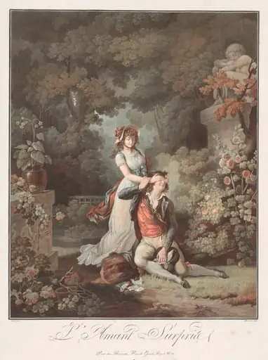 The Lover Surprised (L'Amant Surpris), by Charles-Melchior Descourtis