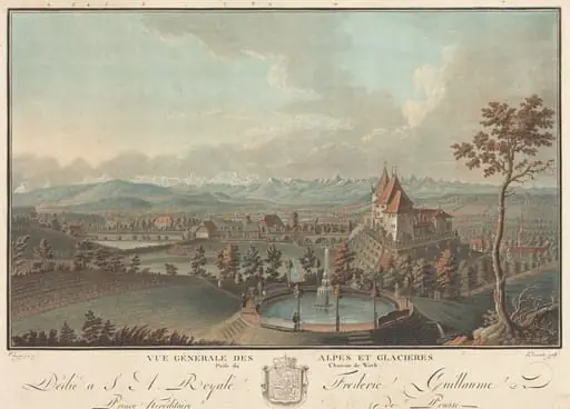 Vue generale des Alpes et Glaciers, by Charles-Melchior Descourtis