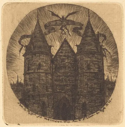 Ancienne porte du Palais de Justice, Paris (Old Gate of the Palace of Justice, Paris), by Charles Meryon