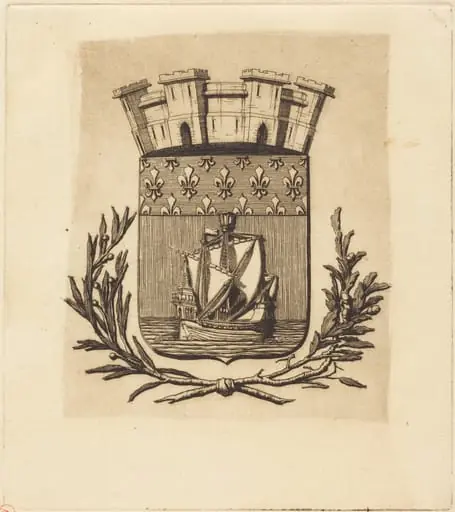 Armes symboliques de la ville de Paris (Symbolical Arms of the City of Paris), by Charles Meryon
