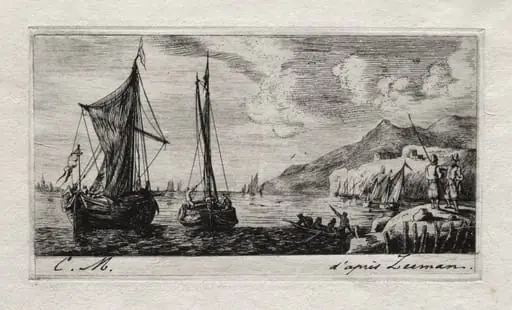 Calais - Flushing Boats, by Charles Meryon