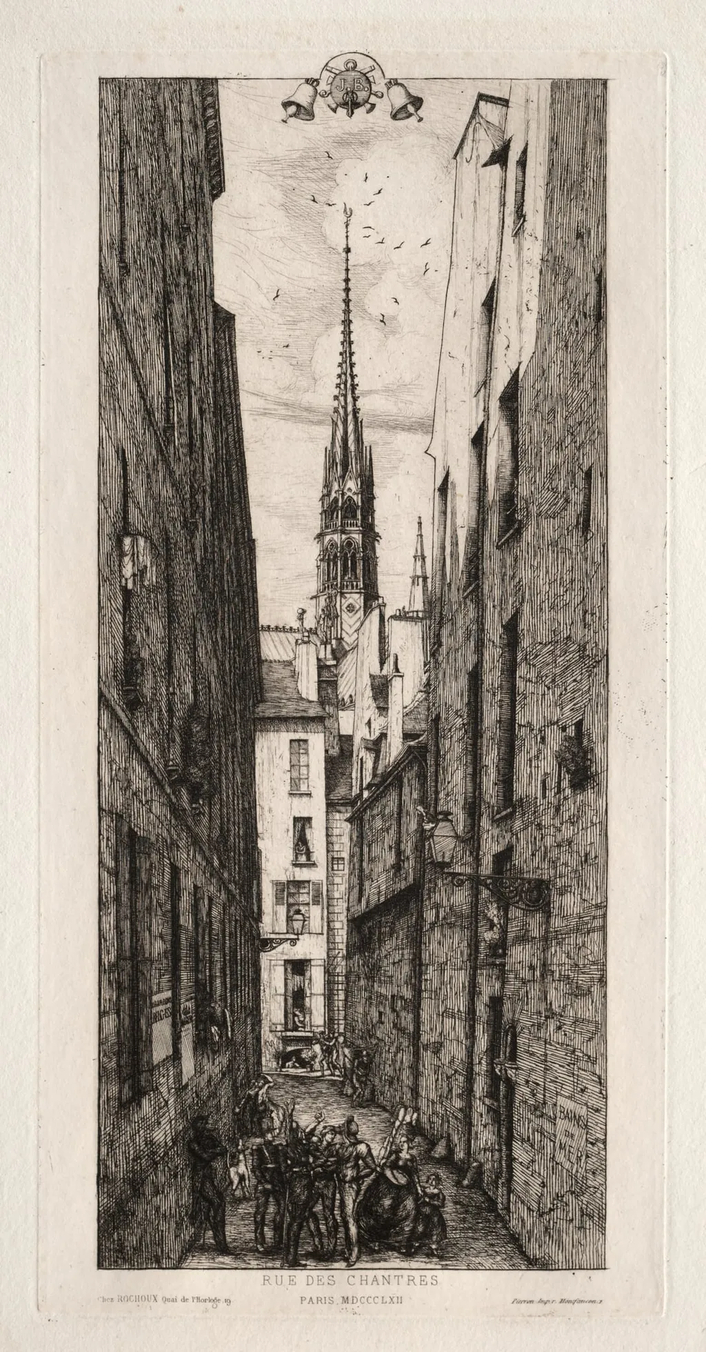 Chantrey Street, Paris, by Charles Meryon, 1862