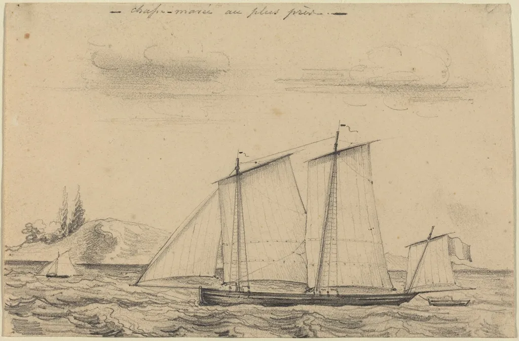 Chasse-maree au plus pres, by Charles Meryon, graphite, 1844