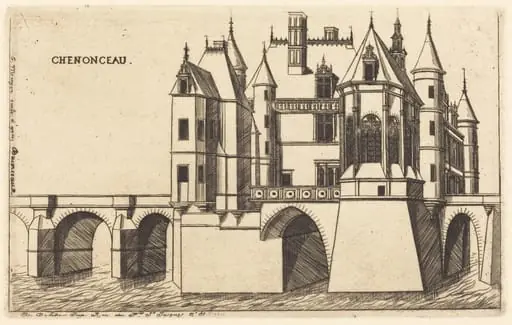 Chateau de Chenonceau, 2e planche (The Chateau of Chenonceau, 2nd plate), by Charles Meryon