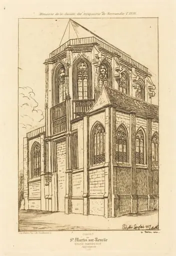 Chevet de St. Martin-sur-Renelle (The Apsis of the Church of St. Martin-sur-Renelle), by Charles Meryon