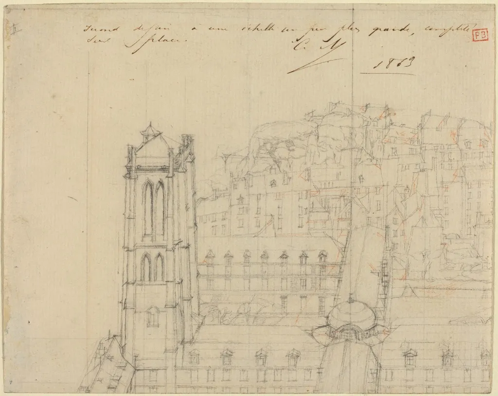 College Henri IV, by Charles Meryon, graphite, 1863