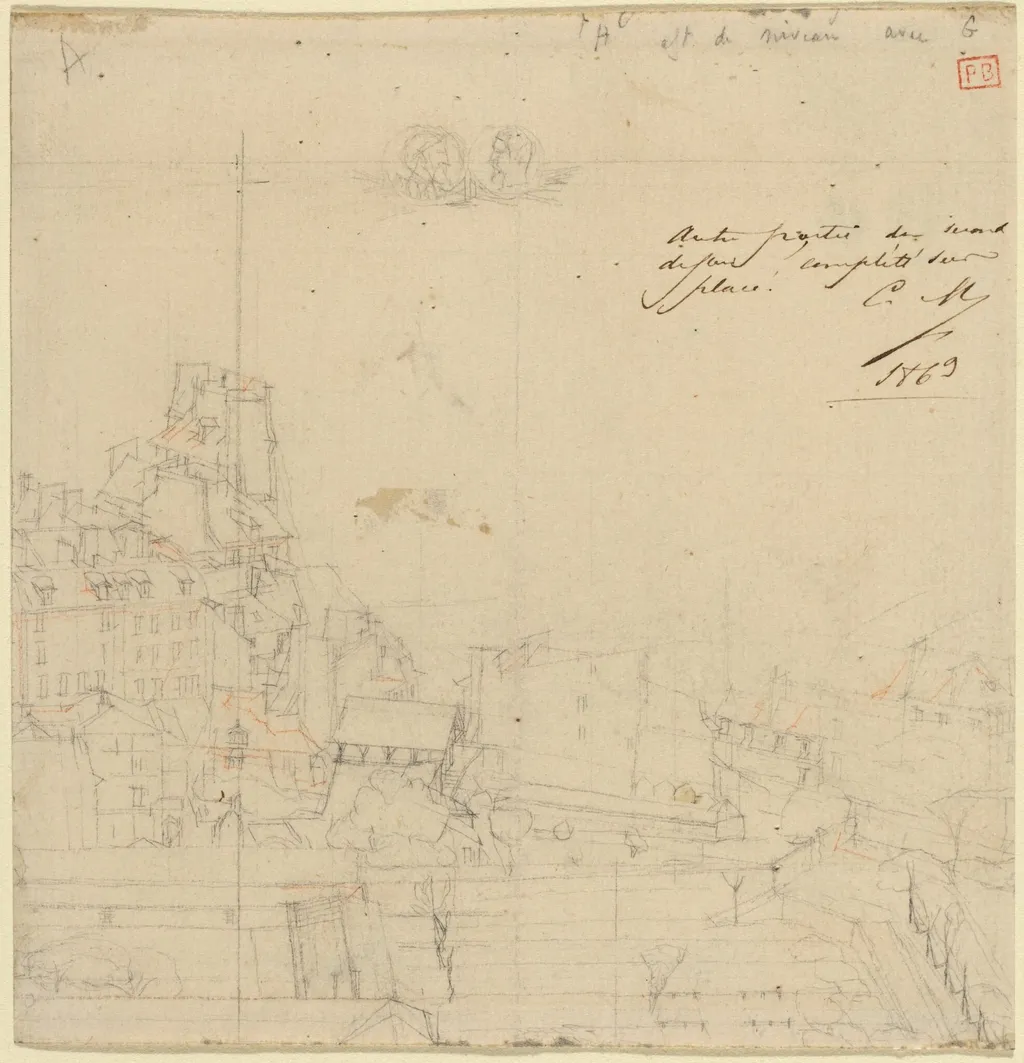 College Henri IV, by Charles Meryon, graphite