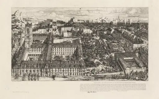 Collège Henri IV, Paris, ou Lycée Napoléon (Henry IV College or Napoleon School, Paris), by Charles Meryon