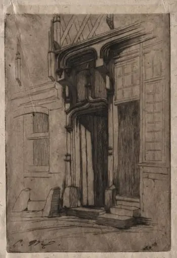 Doorway of an Ancient Convent in the Rue Mirabeau, Bourges, by Charles Meryon