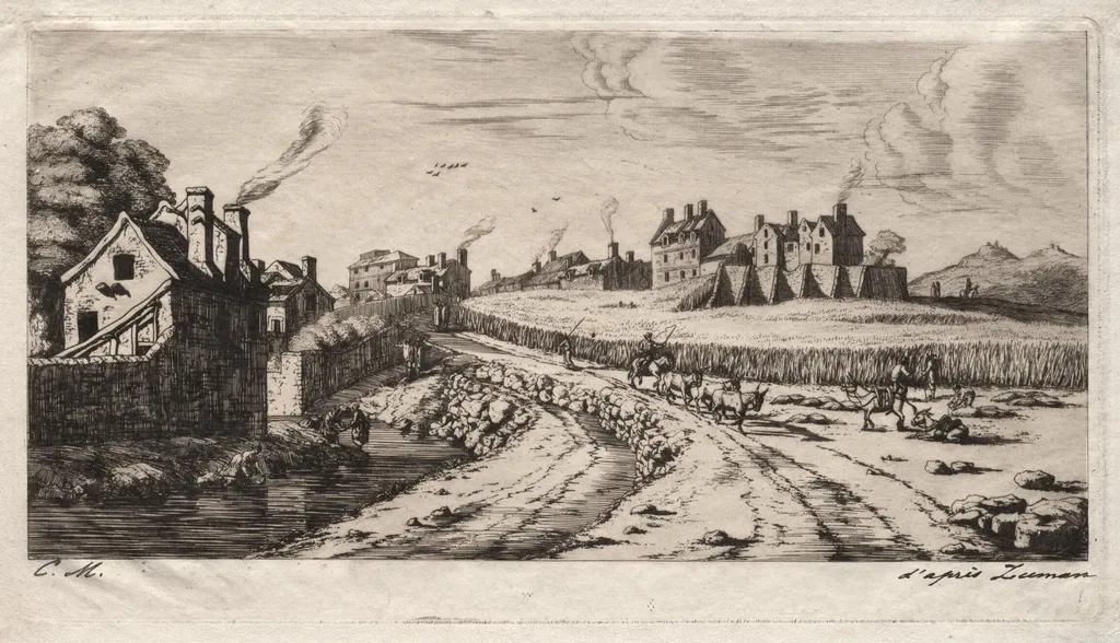 Entrance to the Faubourg, Saint-Marceau, Paris, by Charles Meryon, 1850