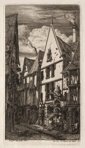 Etchings of Paris: à Bourges, by Charles Meryon