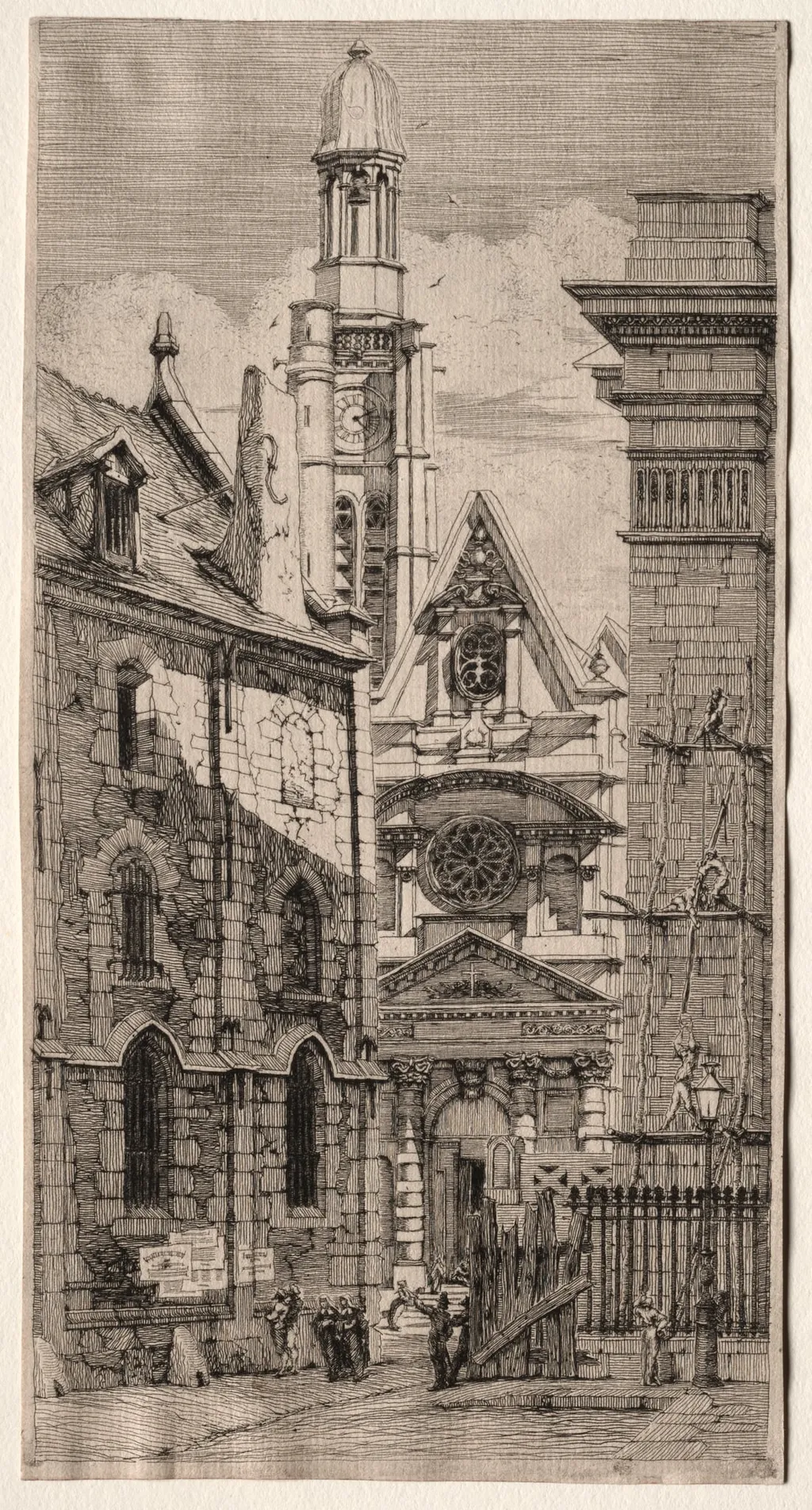 Etchings of Paris: Church of St. Stephen of the Mount, by Charles Meryon, 1852