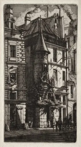 Etchings of Paris: House with a Turret, Weavers' Street, by Charles Meryon