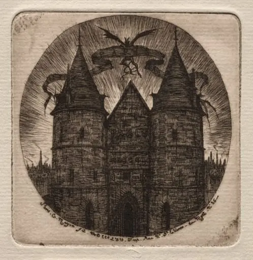 Etchings of Paris:  Old Gate of the Palace of Justice, by Charles Meryon