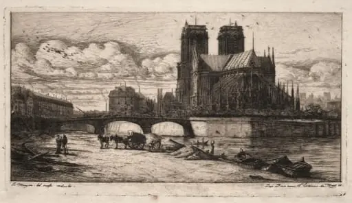 Etchings of Paris: The Apse of the Cathedral of Notre Dame, by Charles Meryon