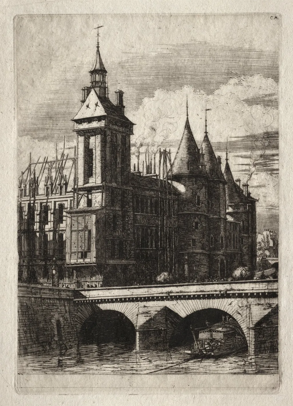 Etchings of Paris: The Clock Tower, by Charles Meryon, 1852