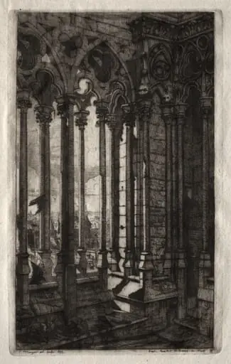Etchings of Paris: The Gallery of Notre Dame, by Charles Meryon