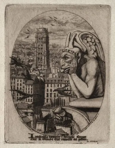 Etchings of Paris:  The Gargoyle, by Charles Meryon