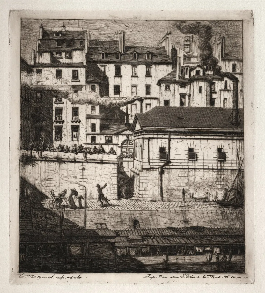 Etchings of Paris: The Mortuary, by Charles Meryon, 1854