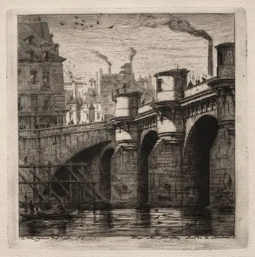 Etchings of Paris: The New Bridge, by Charles Meryon