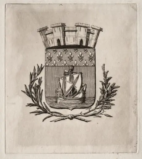 Etchings of Paris: The Symbolical Arms of the City of Paris, by Charles Meryon