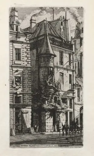 House with a Turret, rue de la Tixéranderie, Paris, by Charles Meryon