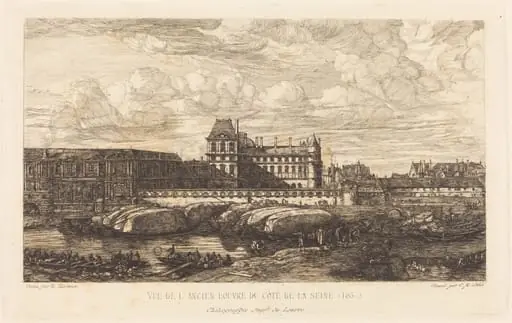 L'ancien Louvre d'après une peinture de Zeeman, 1651 (The Old Louvre, from a Painting by Zeeman, 1651), by Charles Meryon