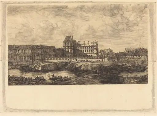 L'ancien Louvre d'après une peinture de Zeeman, 1651 (The Old Louvre, from a Painting by Zeeman, l651), by Charles Meryon