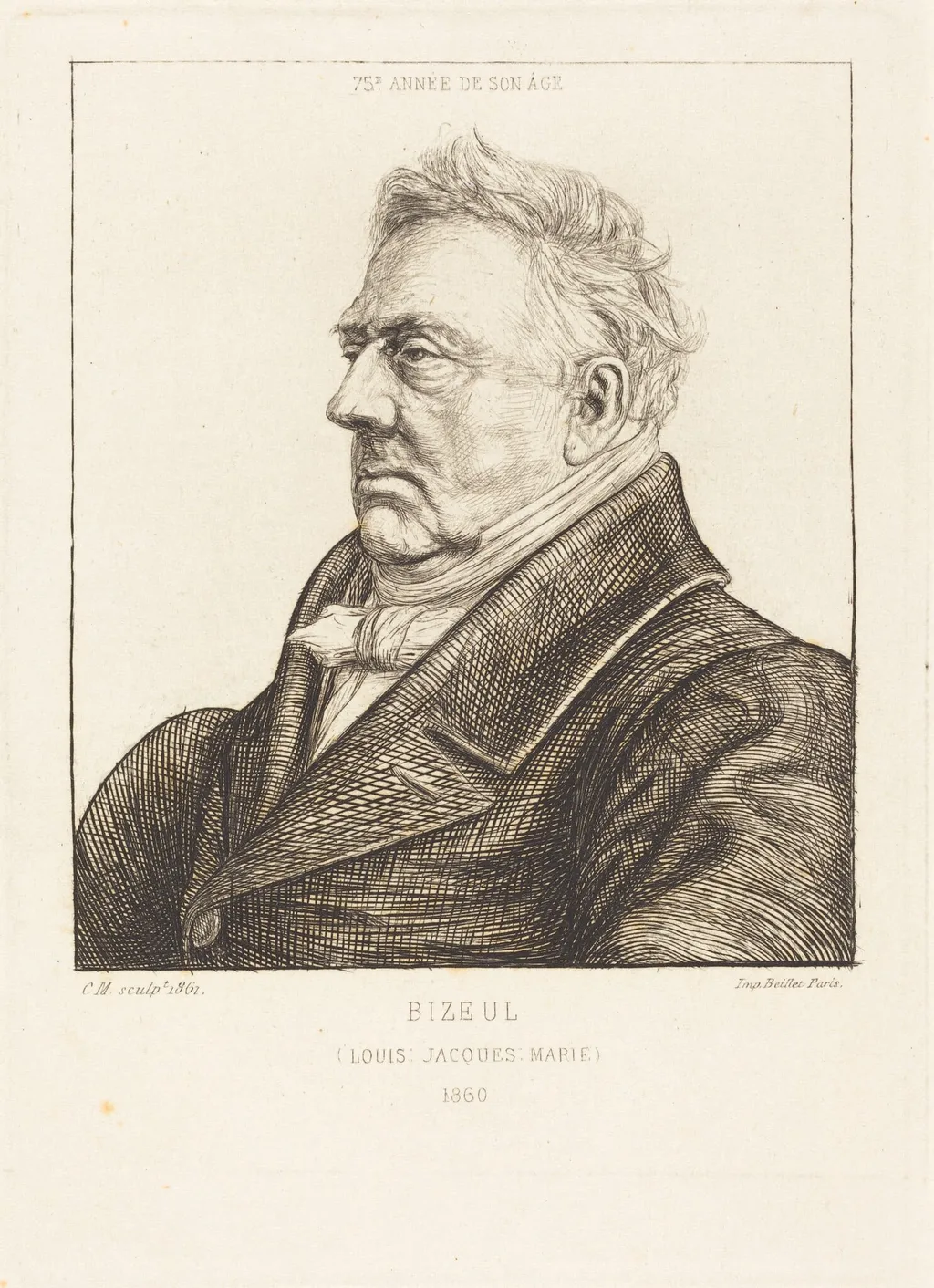L.J.-Marie Bizeul, a Breton Archaeologist, by Charles Meryon, ink, 1861