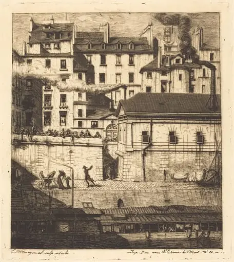 La morgue, Paris (The Mortuary), by Charles Meryon