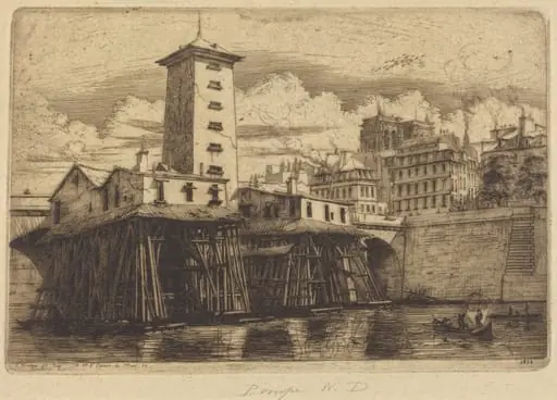 La Pompe Notre-Dame, Paris (The Notre-Dame Pump), by Charles Meryon