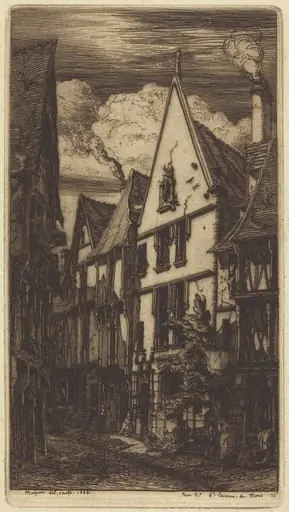 La Rue des Toiles, à Bourges, by Charles Meryon