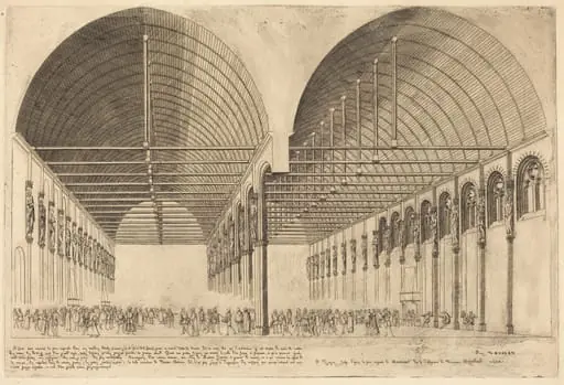 La salle des pas-perdus à l'ancien Palais-de-Justice, Paris (The Antechamber of the Palace of Justice, Paris), by Charles Meryon