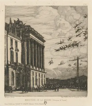Le Ministère de la Marine, Paris (The Admiralty, Paris), by Charles Meryon, 1865