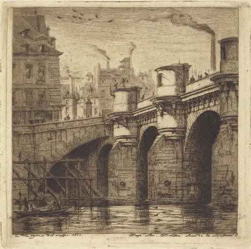 Le Pont Neuf, Paris, by Charles Meryon