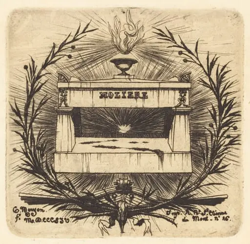 Le tombeau de Molière, au Père-Lachaise, Paris (Moliere's Tomb, in Père-Lachaise Cemetary, Paris), by Charles Meryon