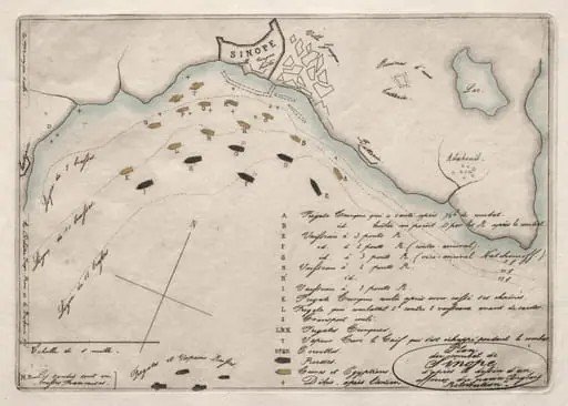 Map of the Battle of Sinope, by Charles Meryon