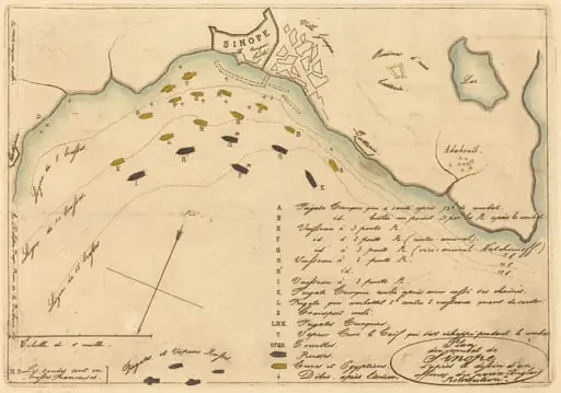Plan du Combat de Sinope (Plan of the Battle of Sinope), by Charles Meryon