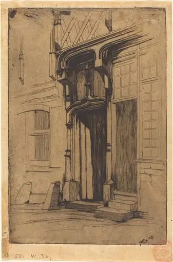 Porte d'un ancien couvent, Rue Mirabeau, à Bourges (Doorway of an Ancient Convent, in the Rue Mirabeau, Bourges), by Charles Meryon