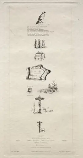 Rebus: "Beranger was not really strong for he never had the key to the fields", by Charles Meryon