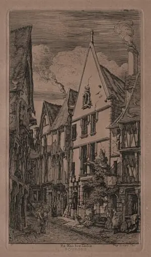 Rue des Toilés, Bourges, by Charles Meryon