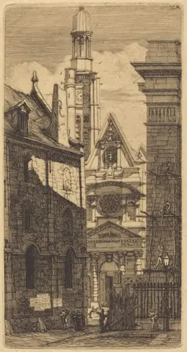 Saint-Etienne-du-Mont, Paris (Church of St. Stephen of the Mount, Paris), by Charles Meryon