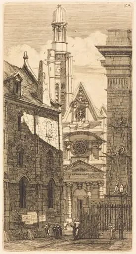 Saint-Etienne-du-Mont, Paris (Church of St. Stephen of the Mount, Paris), by Charles Meryon