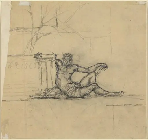 Seated Male Figure for "San Francisco", by Charles Meryon