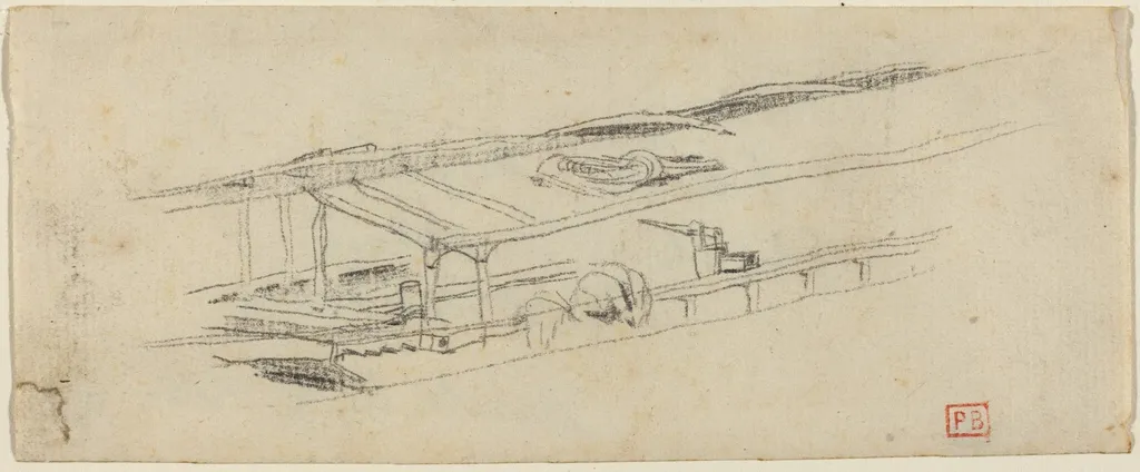 Study for "Le Petit Pont", by Charles Meryon, graphite, 1850