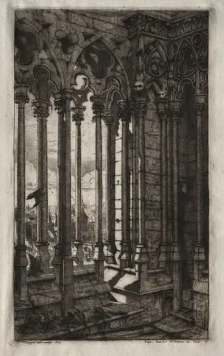 The Etchings of Paris:  The Gallery of Notre Dame, by Charles Meryon