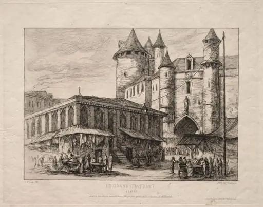 The Grand Châtelet, Paris, about 1780, by Charles Meryon
