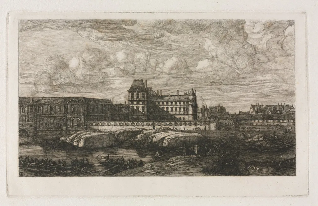 The Old Louvre from a Painting by Zeeman, 1651, by Charles Meryon, 1866