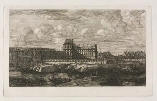 The Old Louvre from a Painting by Zeeman, 1651, by Charles Meryon