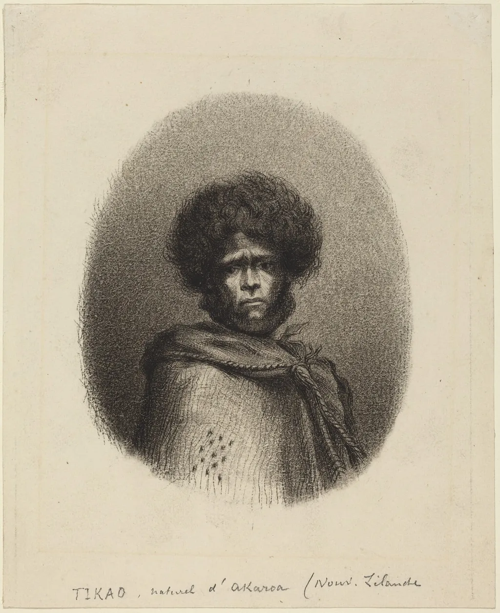 Tikao, naturel d'Akaroa, by Charles Meryon, ink, 1844